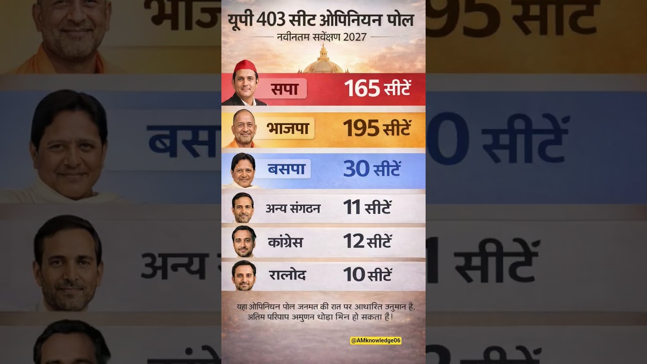 यूपी 403 सीट ओपिनियन पोल