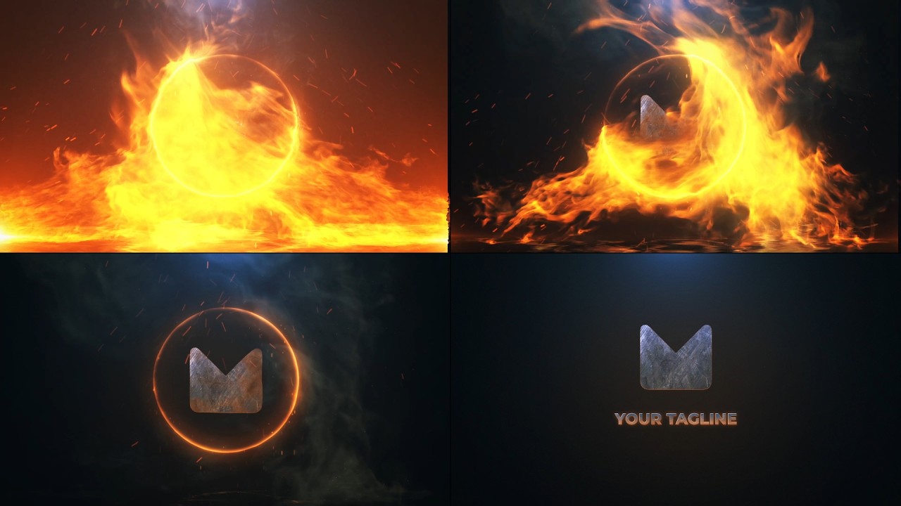 Epic Fire Logo Reveal - Flaming Circle Frame Intro (Ae, Pr)