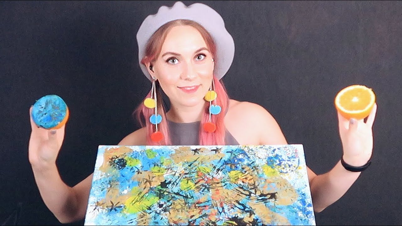 ASMR 🎨 Tingling DRAWING using Food👣 will help you to relax , healing & deal with stress + GIVEAWAY