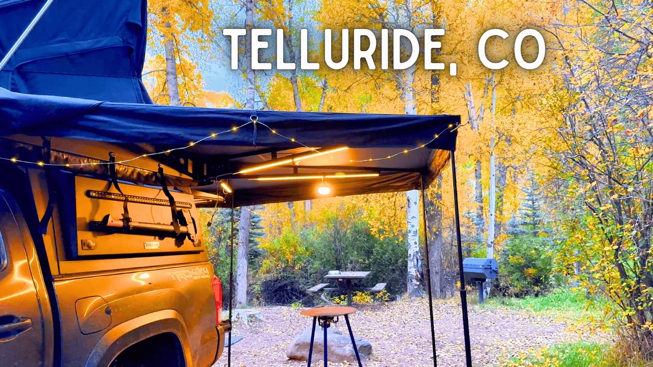 Camping in Telluride, Colorado | Riverside Camp, Fall Colors & Bridal Veil Falls | Fall Adventure