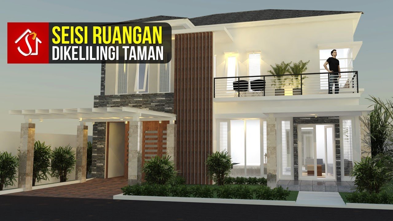 Desain Rumah Tinggal 2 latai 4 kamar di lahan 14x15 m