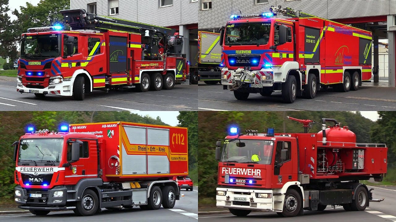 [EXPLOSION in CHEMIEWERK! - WERKFEUERWEHR] Einsatzfahrten in HÜRTH zur GROẞÜBUNG