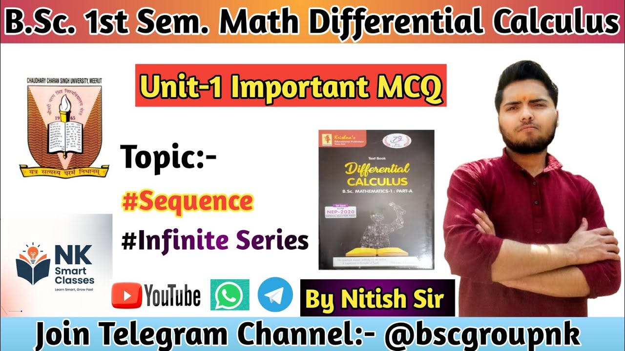 B.Sc. 1st Semester Mathematics Unit-1 Important MCQ CCS University #bsc#education#maths