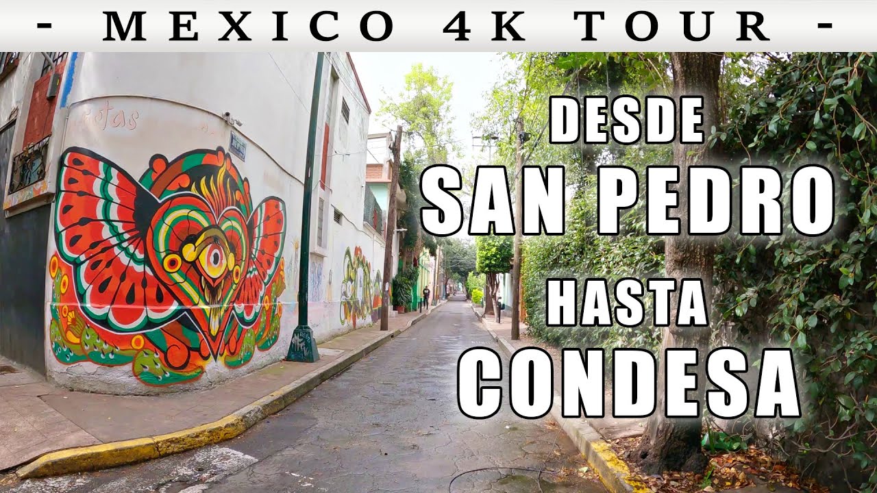 Recorrido desde San Pedro de los Pinos hasta la Condesa 🇲🇽 Ciudad de México [4K Walking Tour]