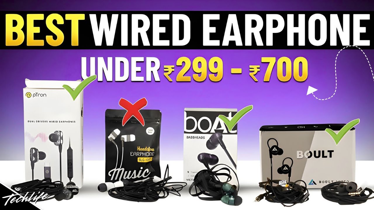 Best Earphones Under ₹500⚡️I Top 5 Best 3.5mm Wired Earphones Under ₹299 - ₹799