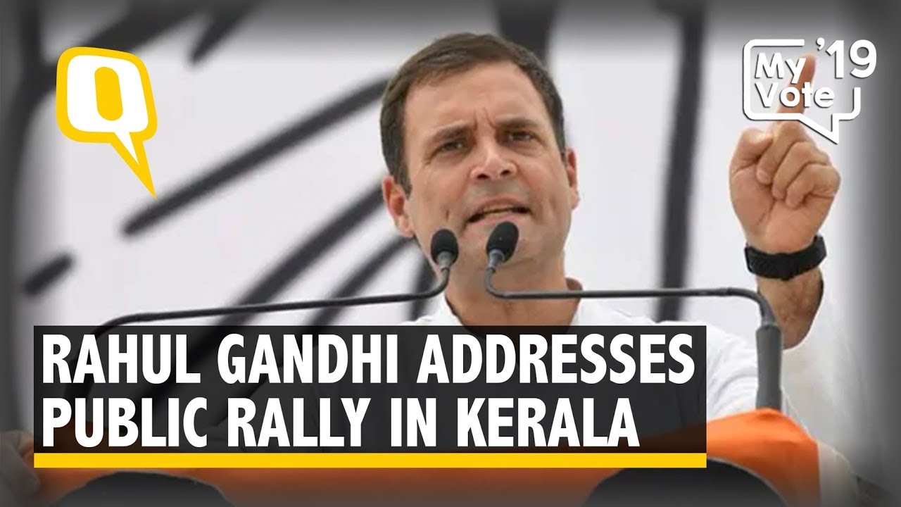 Rahul Gandhi Addresses a Public Rally in Pathanapuram, Kerala