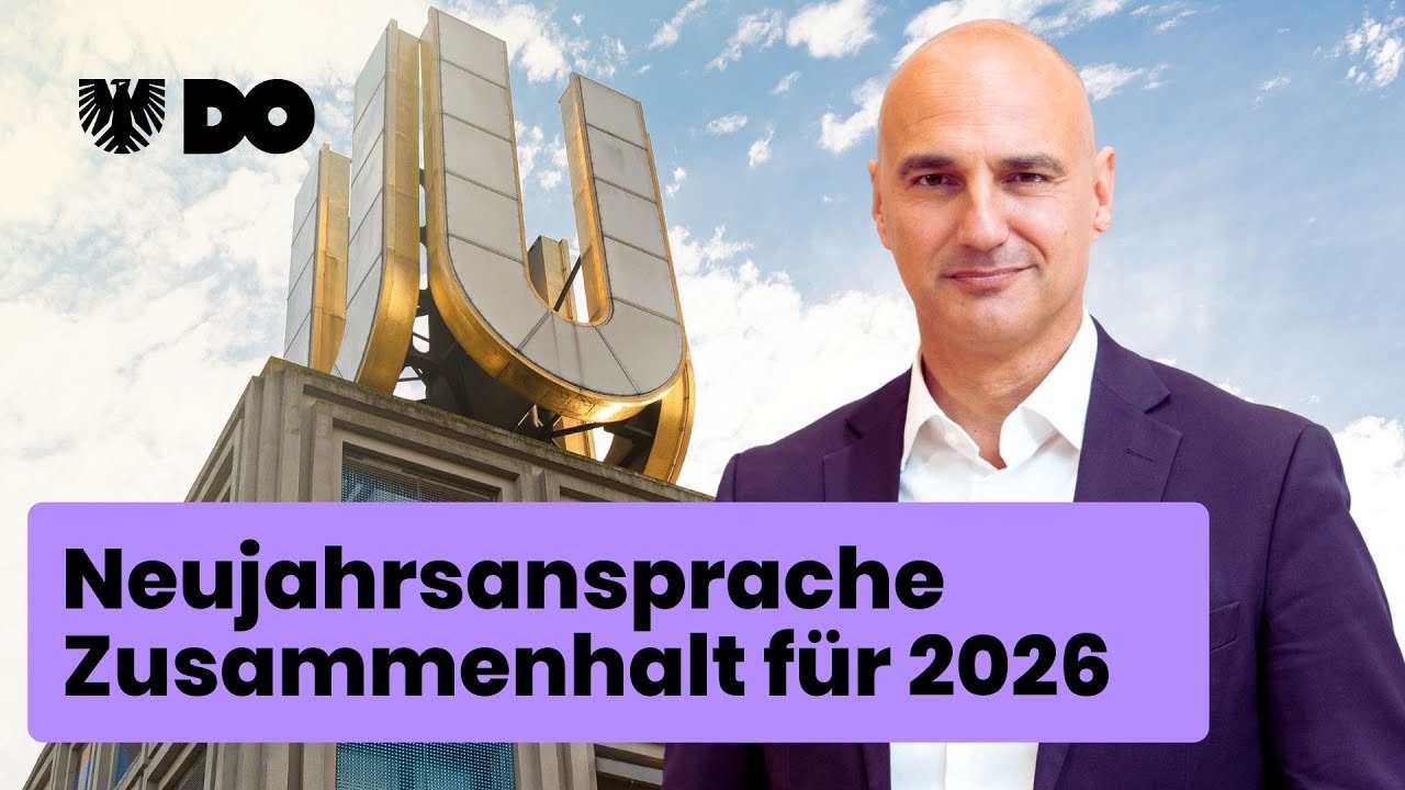 Zusammenhalt und Zuversicht - Dortmunder Oberbürgermeister Alexander Kalouti hält Neujahrsansprache