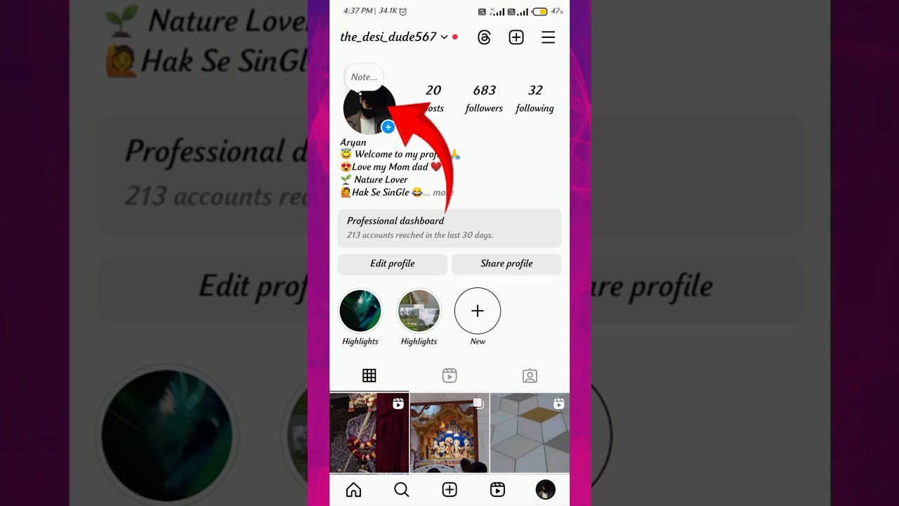 instagram me dp kaise change kare 2025, instagram me dp kaise lagaye #shorts  #trendingshorts