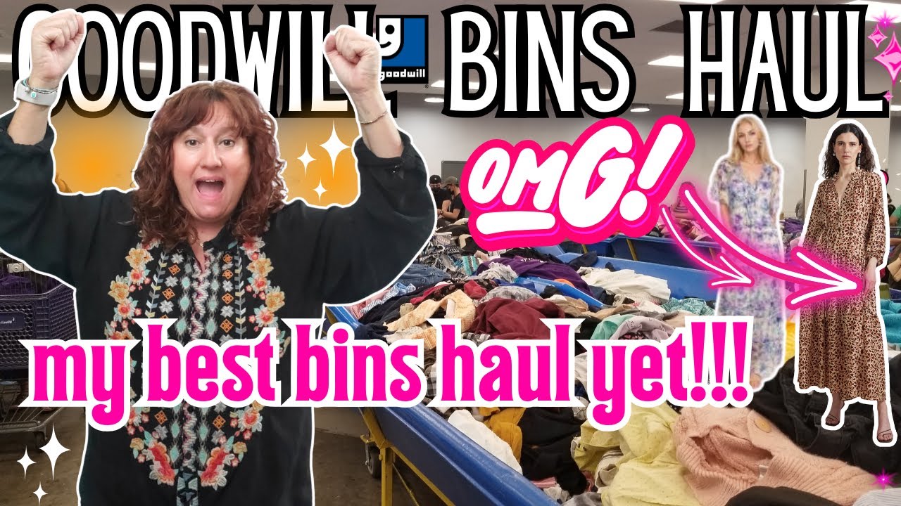 Wait Until You See These Epic Dresses! BEST HAUL EVER!! ~ Goodwill Outlet Bins Thrift Haul To Resell
