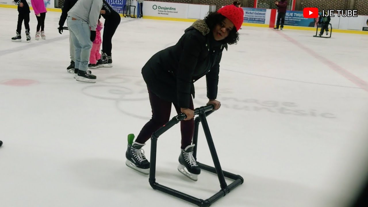 MY FIRST HILARIOUS SKATING EXPERIENCE IN CANADA| BEGINNER |PATINAGE |  IJE TUBE |