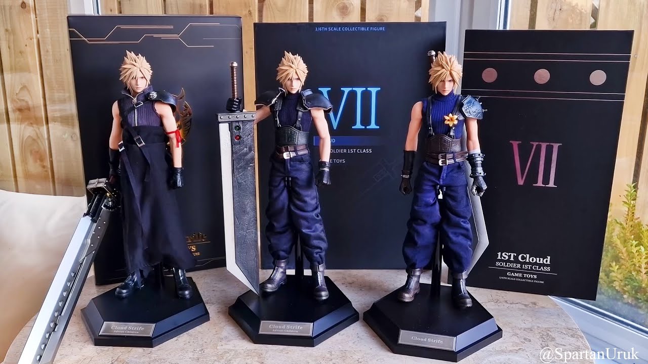 Сравнительный обзор всех фигурок Клауда Страйфа из Final Fantasy VII в масштабе 1/6 от GameToys.