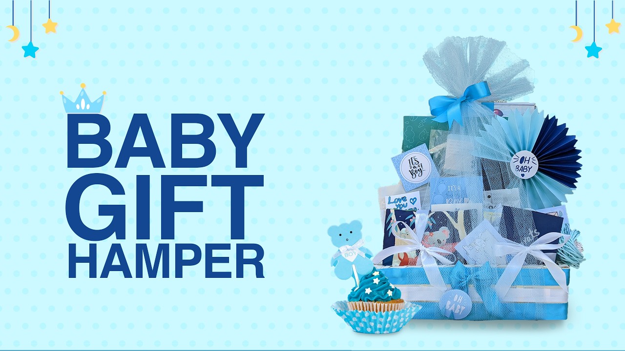 Baby Gift Basket | Baby Gift Hamper | Baby Shower Gift Basket | Welcome Baby Gift Basket