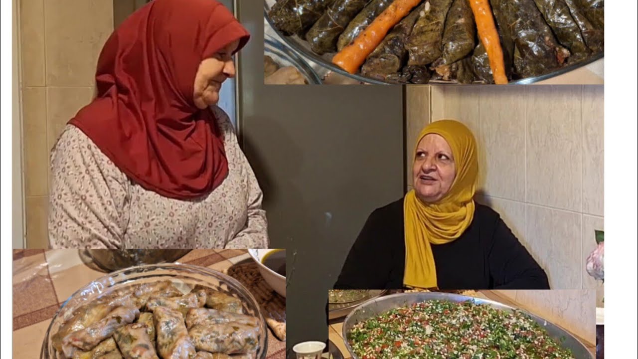ورق عنب(عريش)بزيت عالاصول😋..ذكريات وجمال ايام الزمن الجميل..حكايات الماما الاصيلة
