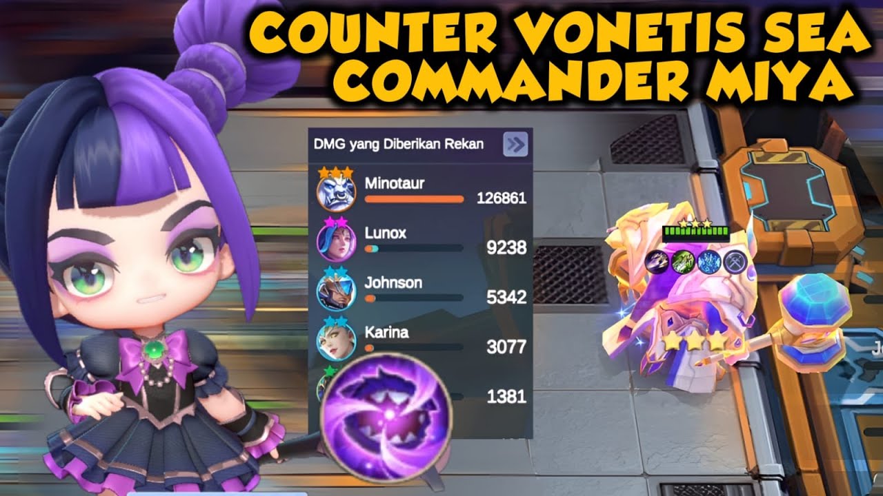 BANTENG SWORDMAN COUNTER VONETIS SEA COMMANDER MIYA !!! SEKALI GEBRAK ILANG  - MAGIC CHESS GOGO