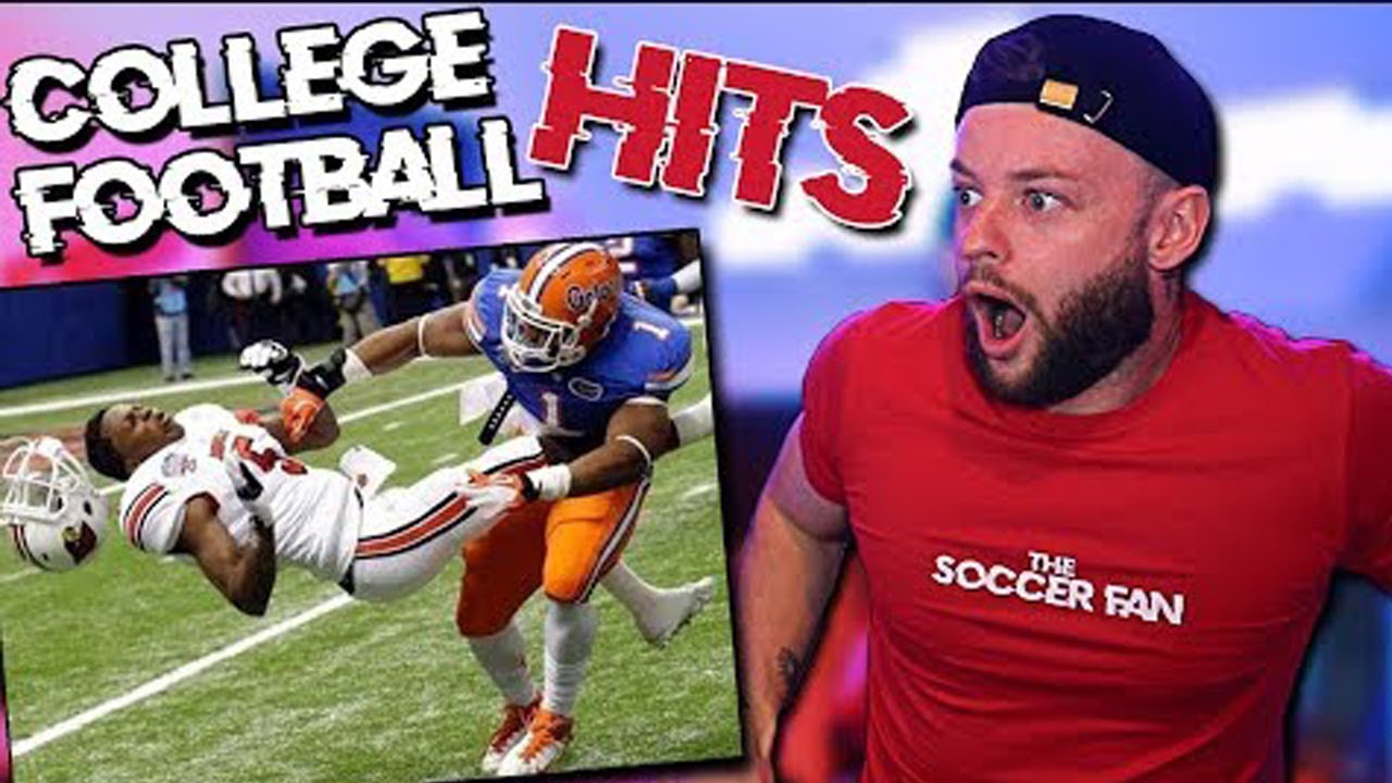 The SOCCER FAN Reacts to COLLEGE FOOTBALL BIGGEST HITS  ||  REACTION
