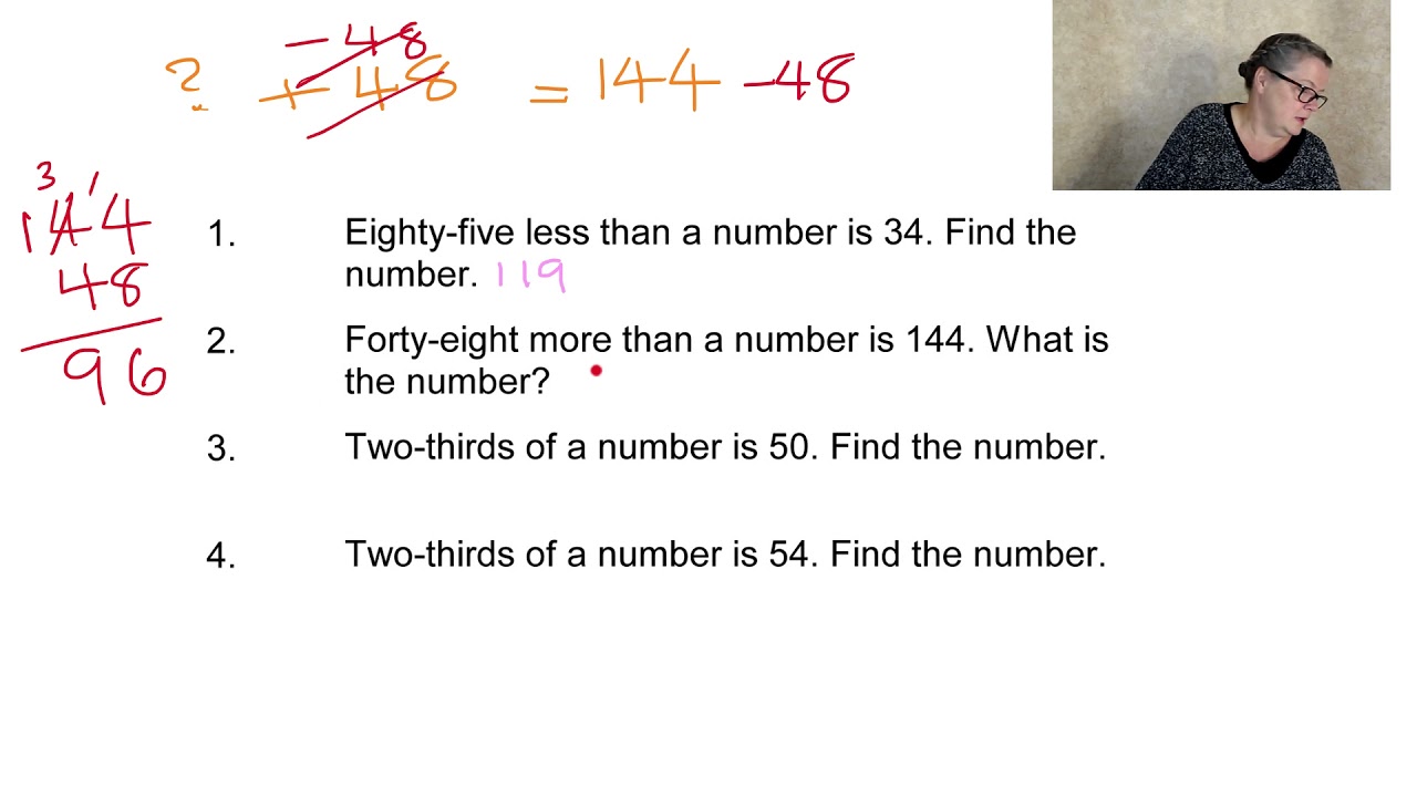 11+ Worded Algebra, Scholar's Course Book 6 maths 5 questions 1-4