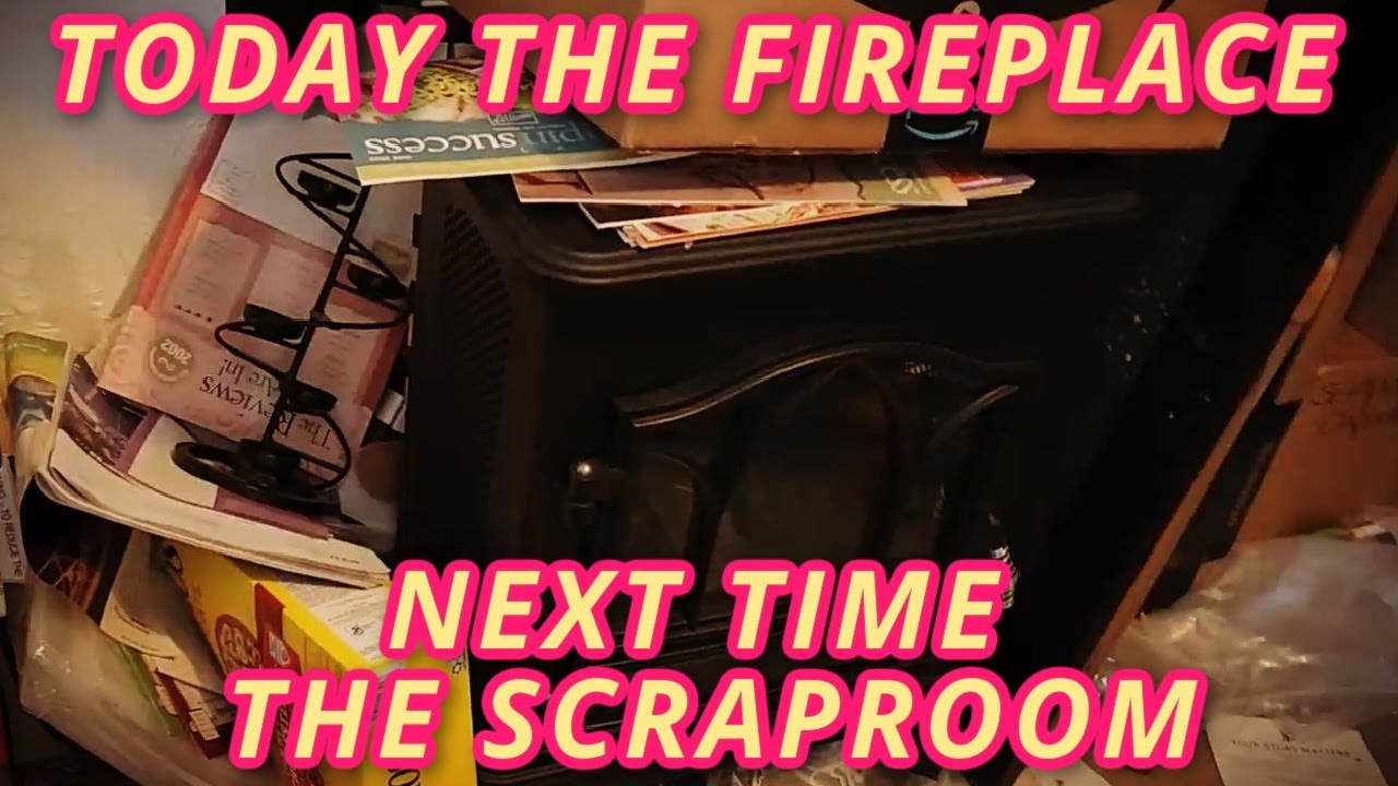 DECLUTTERING BY THE FIREPLACE IN MY SCRAPROOM | Step One to Reclaiming My Scrapbook Room