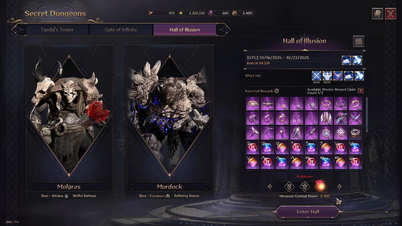 throne and liberty Molgras - Murdock  Hall of Illusion  nightmare mode