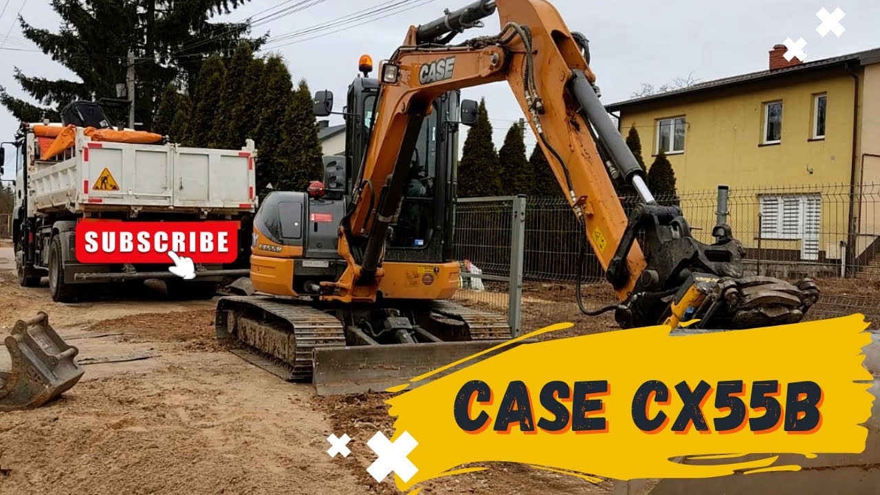 Koparka Case | Engcon | Korytowanie chodnika