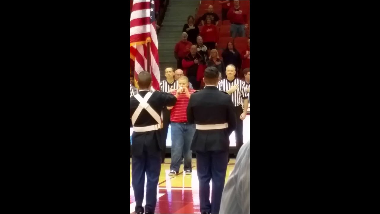 Nicholas Connors National Anthem U of H basketball