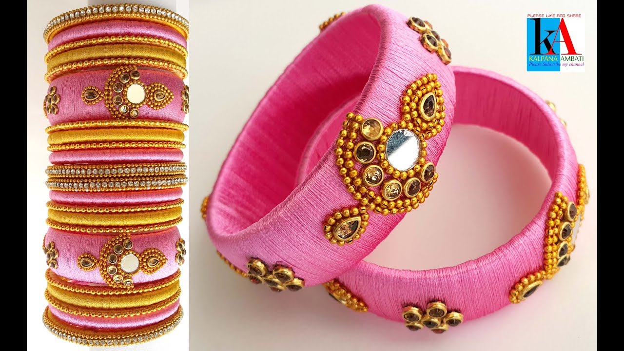 How to make Unique Earring Model Designer Silk Thread Bridal Bangles set tutorial
