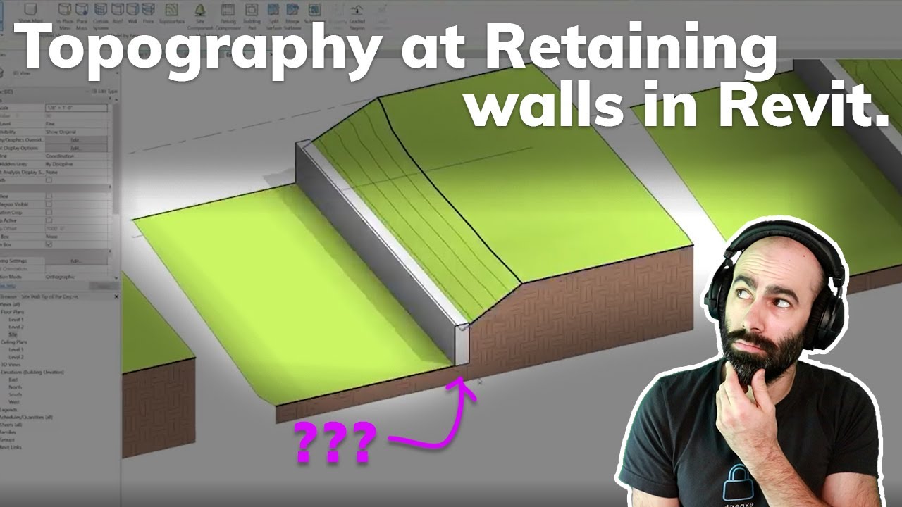 Topography at a Retaining Wall in Revit Tutorial