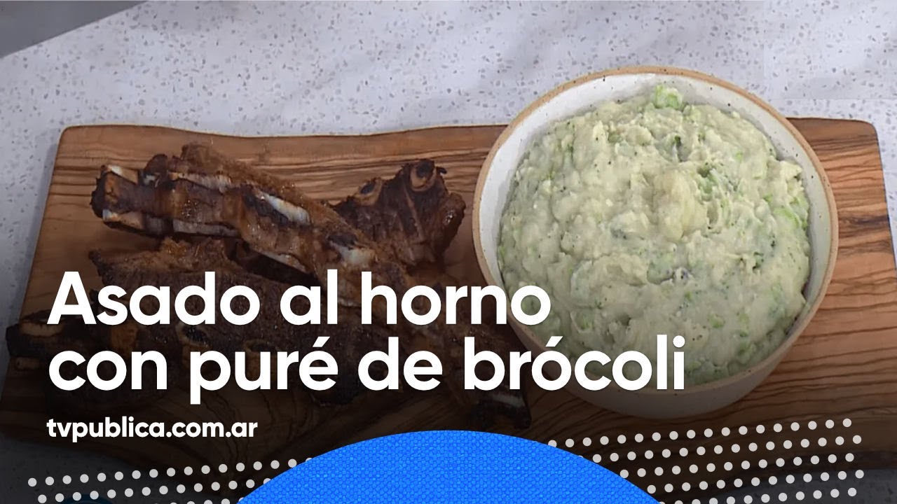 Asado al Horno con Puré de Brócoli - Cocineros y Cocineras Argentinas