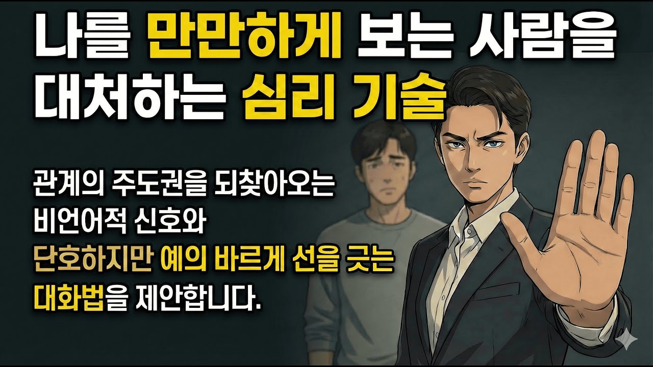 나를 만만하게 보는 사람을 대처하는 심리기
