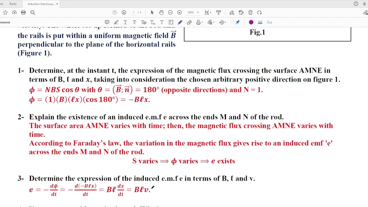 Exercise Solution - Electromagnetic Induction
