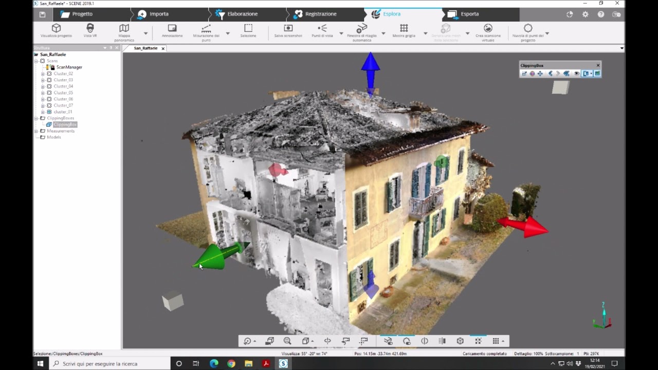 Rilievo laser scanner 3D - Nuvola di punti - Navigazione nuvola in FARO SCENE