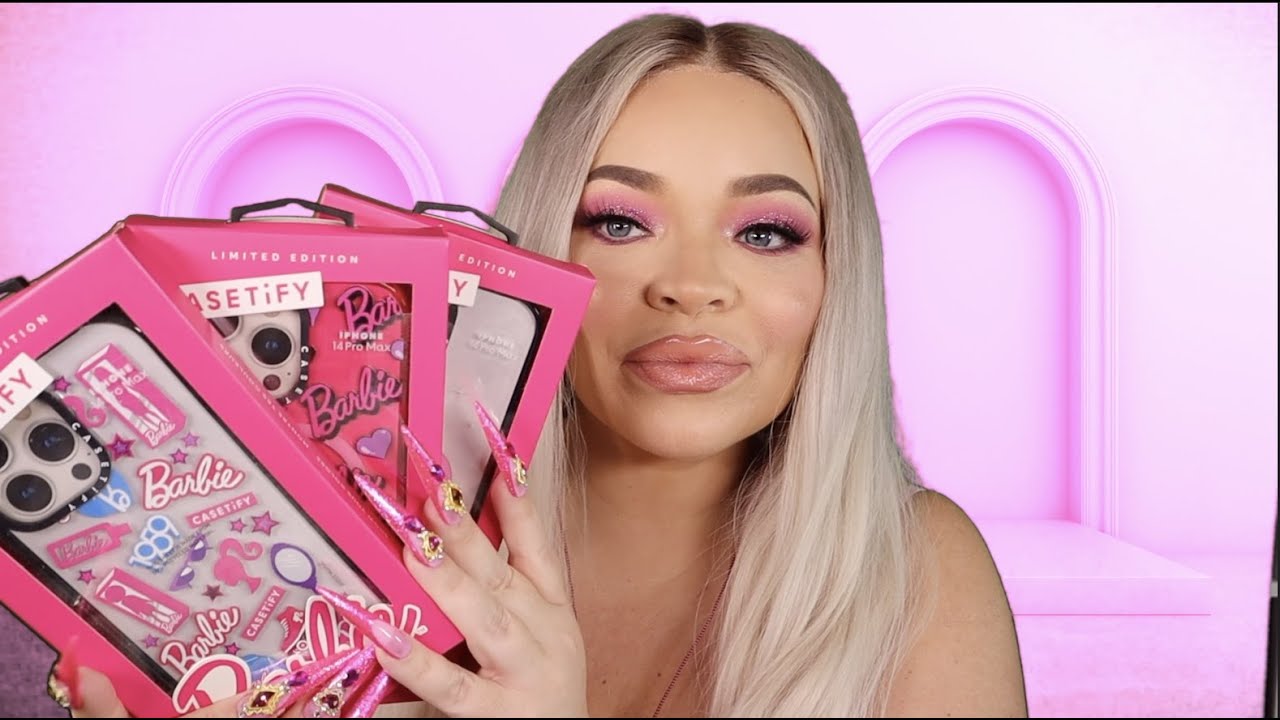ASMR Tapping on Barbie Phone Cases! (long nails, scratching, tracing)
