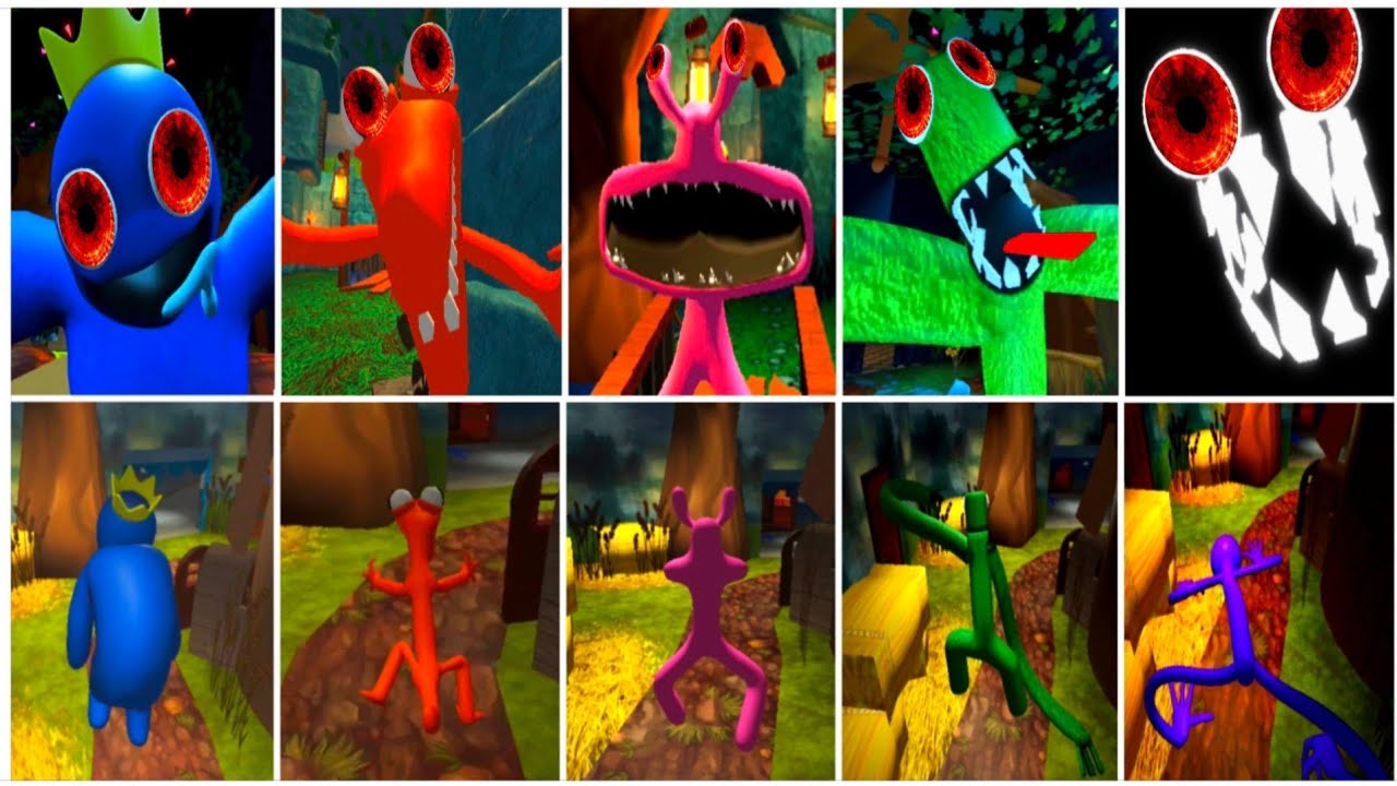 Rainbow Friends Chapter 1 HORROR 😱 All Monsters Jumpscares + Roleplay
