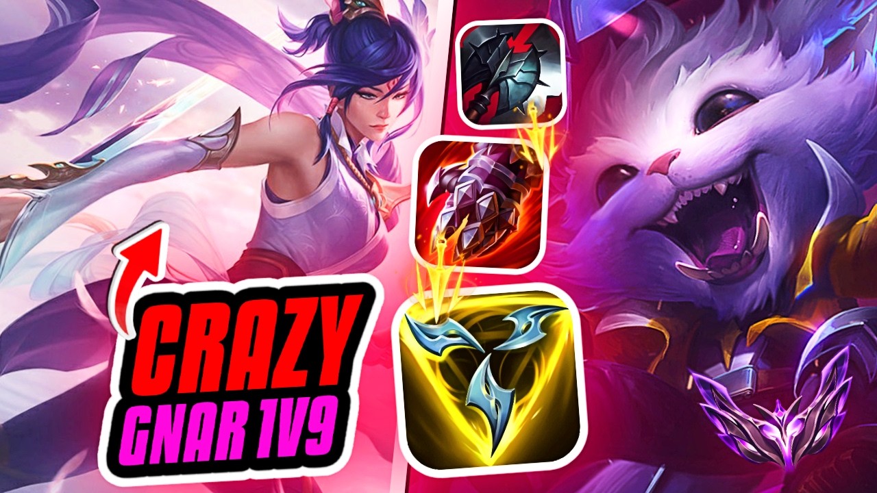 БЕЗУМНЫЙ КАМБЭК НА GNAR 1 В 9 ПРОТИВ FIORA НА ТОПЕ!!! Геймплей на Gnar в 16-м сезоне (League of L...