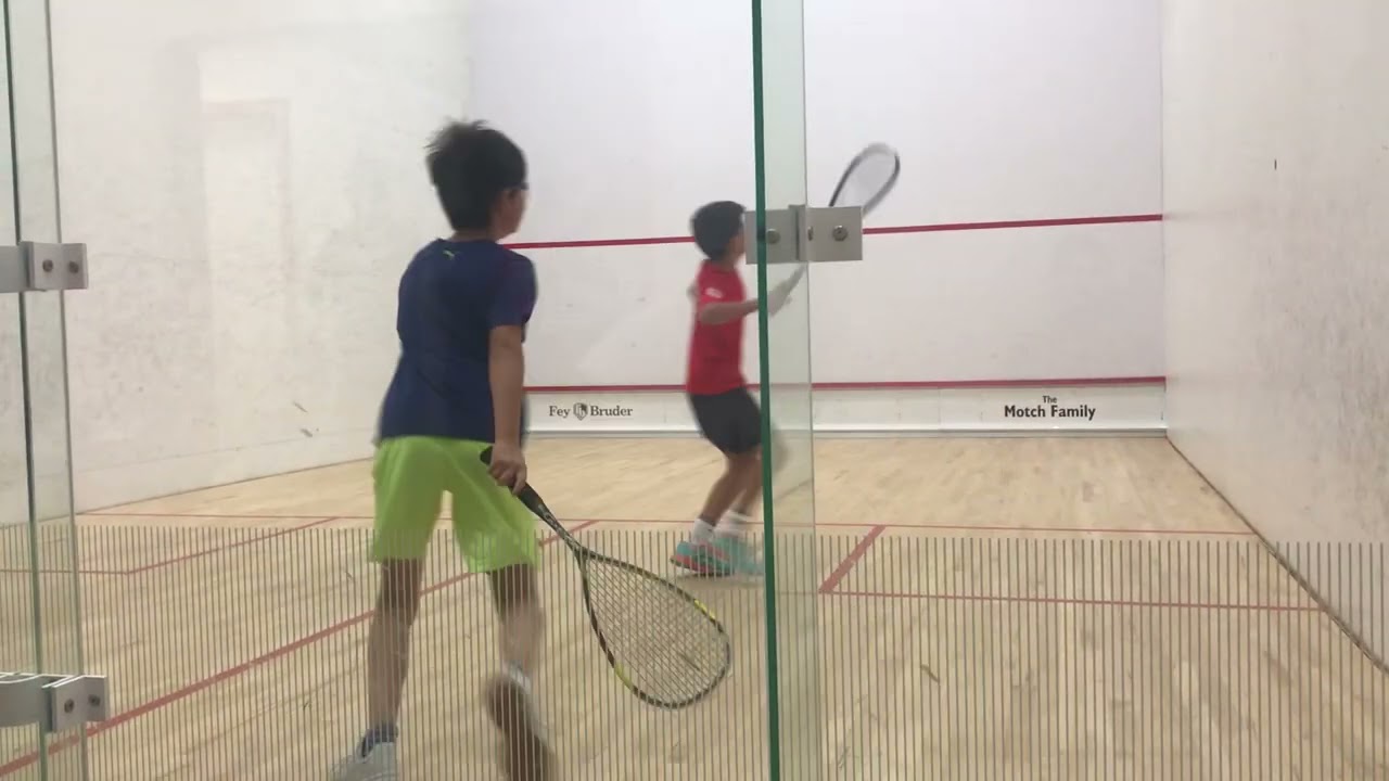 JCT squash tournament 9/14/19 Hugh nationally ranked #17 boys under 11 (Set 1 win)