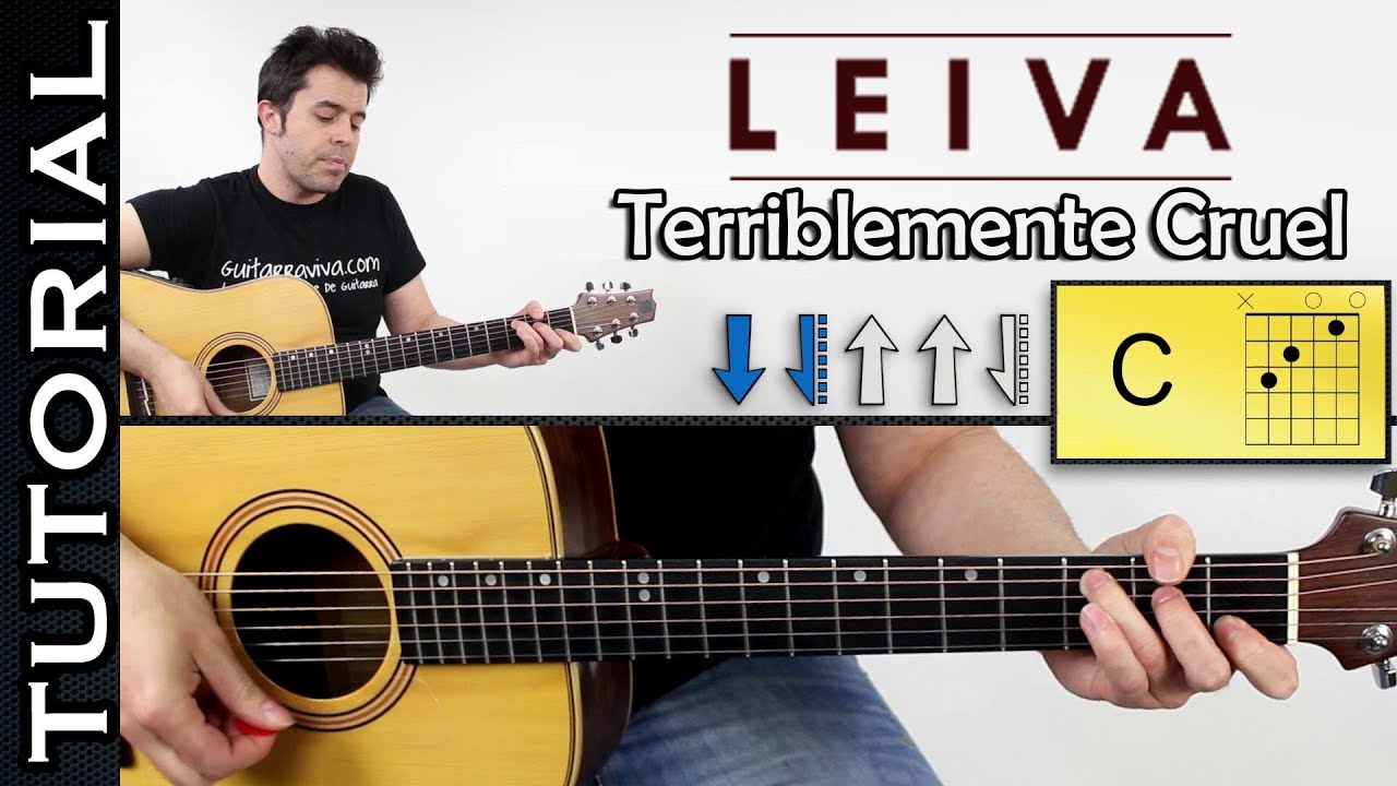 Como tocar Terriblemente Cruel de Leiva en guitarra acordes y ritmo tutorial completo cover