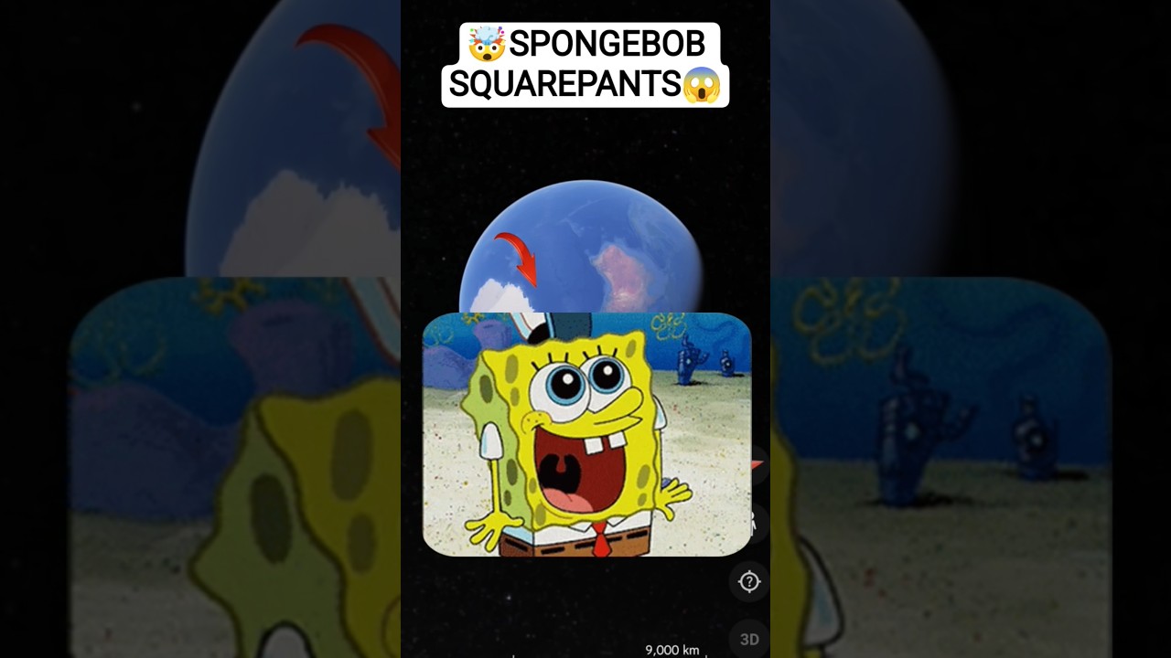 SPONGEBOB SQUAREPANTS🤯😱on Google maps 🔍 🌍 and Google#Earth#shorts#asgoogleearth08