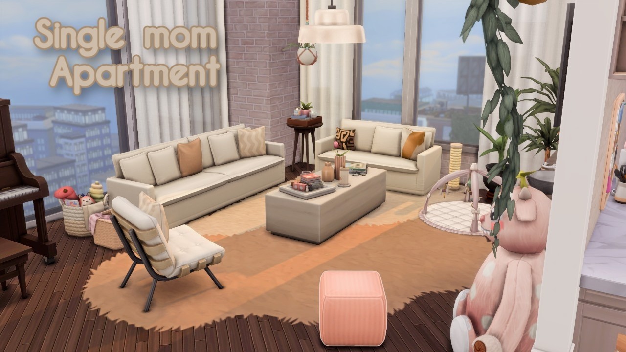 Single mom Apartment👩‍👧‍👧🍼 | The Sims 4 Speed Build