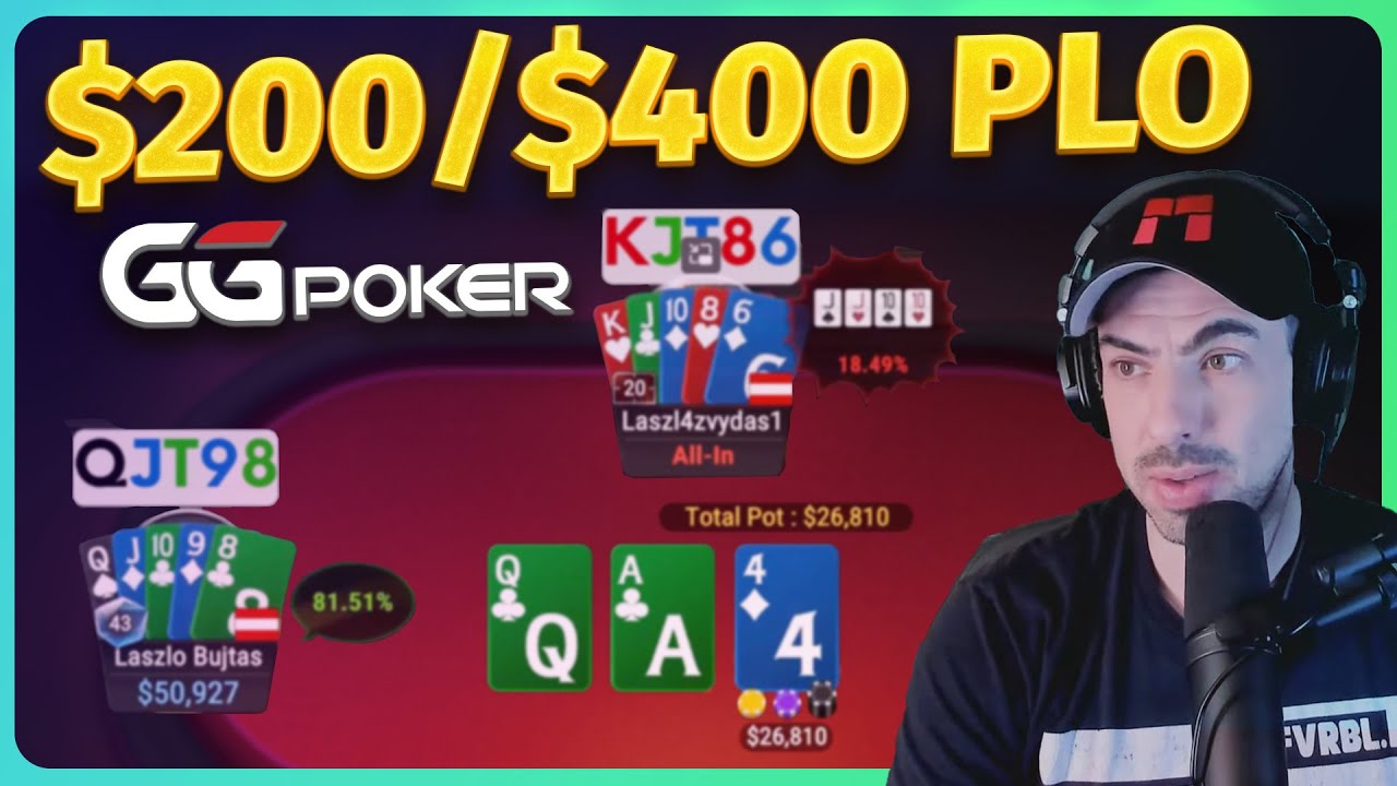 PLO с высокими ставками $200/$400 (5-карточный формат) на GGPoker (руки открыты)