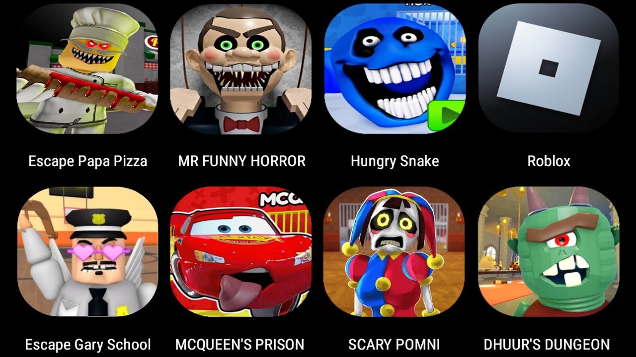 Escape Papa Pizza's Pizzeria,Escape Mr Funny's ToyShop,🐍 HUNGRY SNAKE PRISON,ESCAPE GARY SCHOOL...