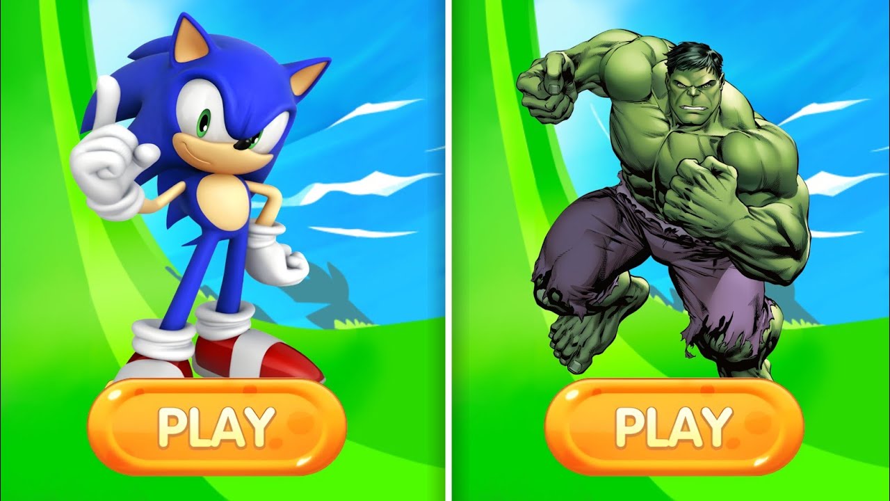 Sonic Dash Vs Hulk Run- Movie Sonic Vs All Boss Zazz Egman-All characters unlocked 
