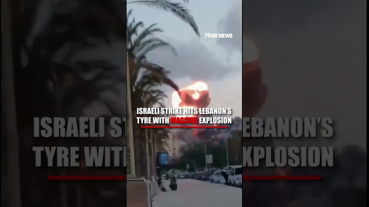 Israeli strike hits Lebanon's Tyre with MASSIVE explosion #shorts #world #Iran #strikes