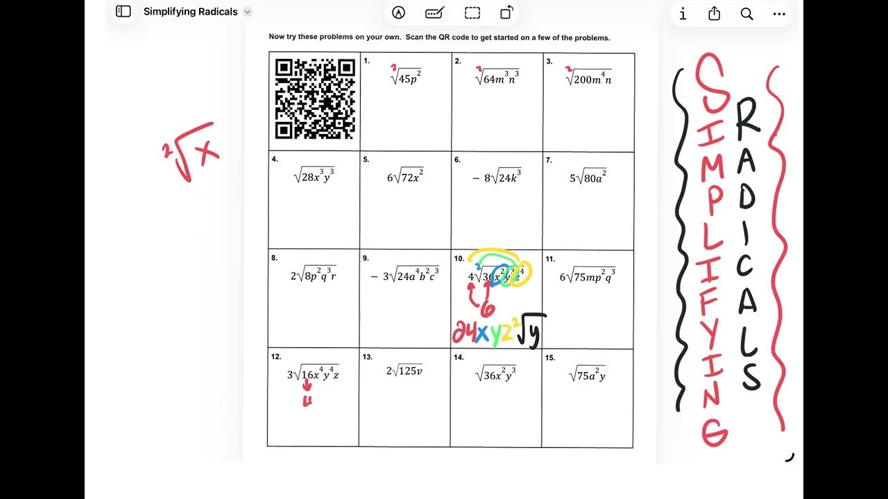 Simplifying Radicals