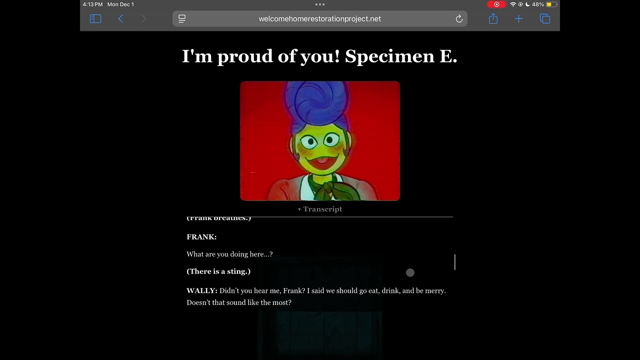 Welcome Home Update- Specimen E