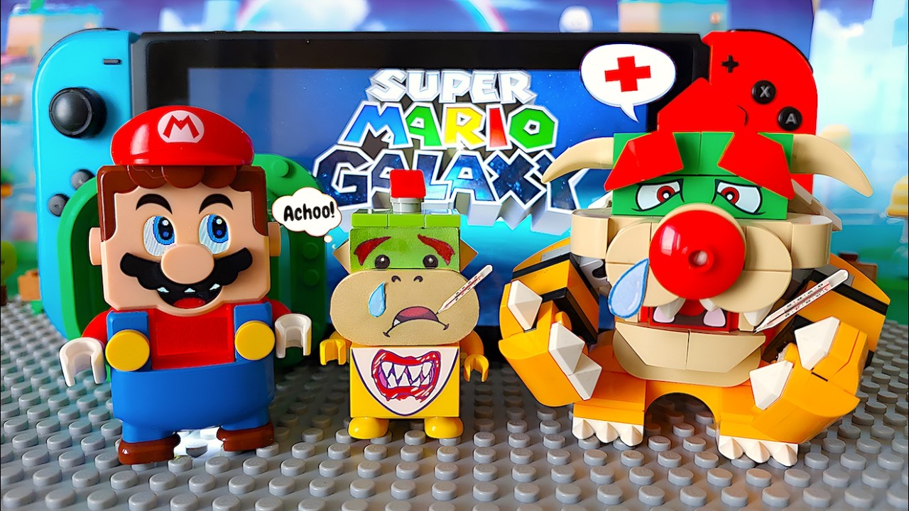 Bowser Jr. & Bowser is very sick 🤒 Does Lego Mario Help❓Super Mario Galaxy Story 🚀#legomario