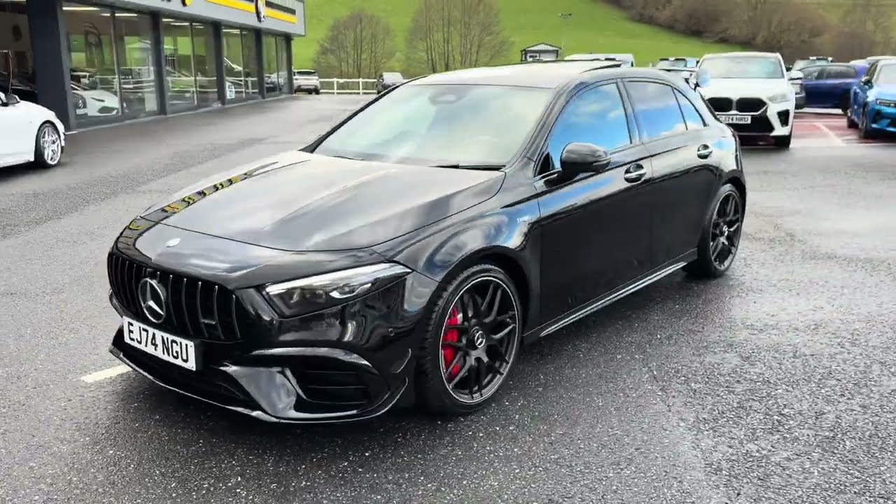 Mercedes A45 AMG S Plus Aerokit Black 8G-DCT 4MATIC+ panoramic sunroof for sale at Castle Motors