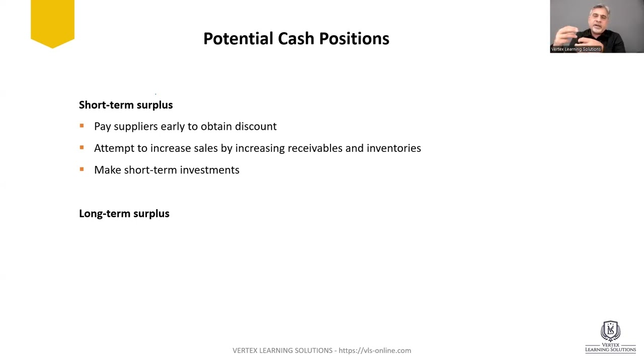 ACCA MA (F2) -  Potential Cash Positions - Management Accounting