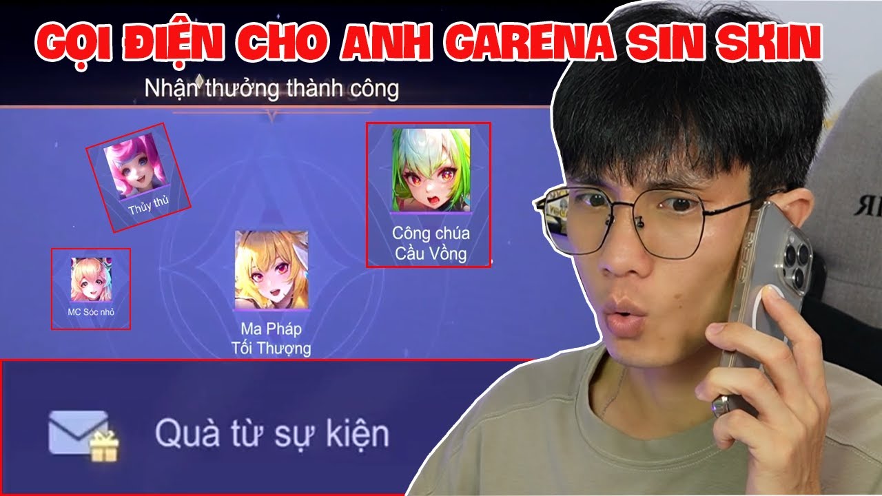 Thử Thách Gọi Điện Cho Garena : Xin Skin Liliana Ma Pháp Tối Thường và Aya Công Chúa Cầu Vồng