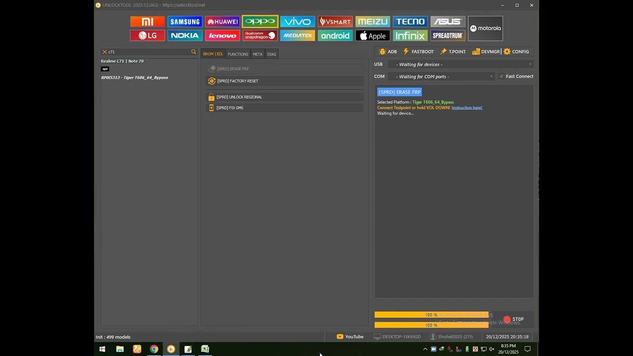 Realme C71 RMX5303 Pattern & Frp With Unlock Tool