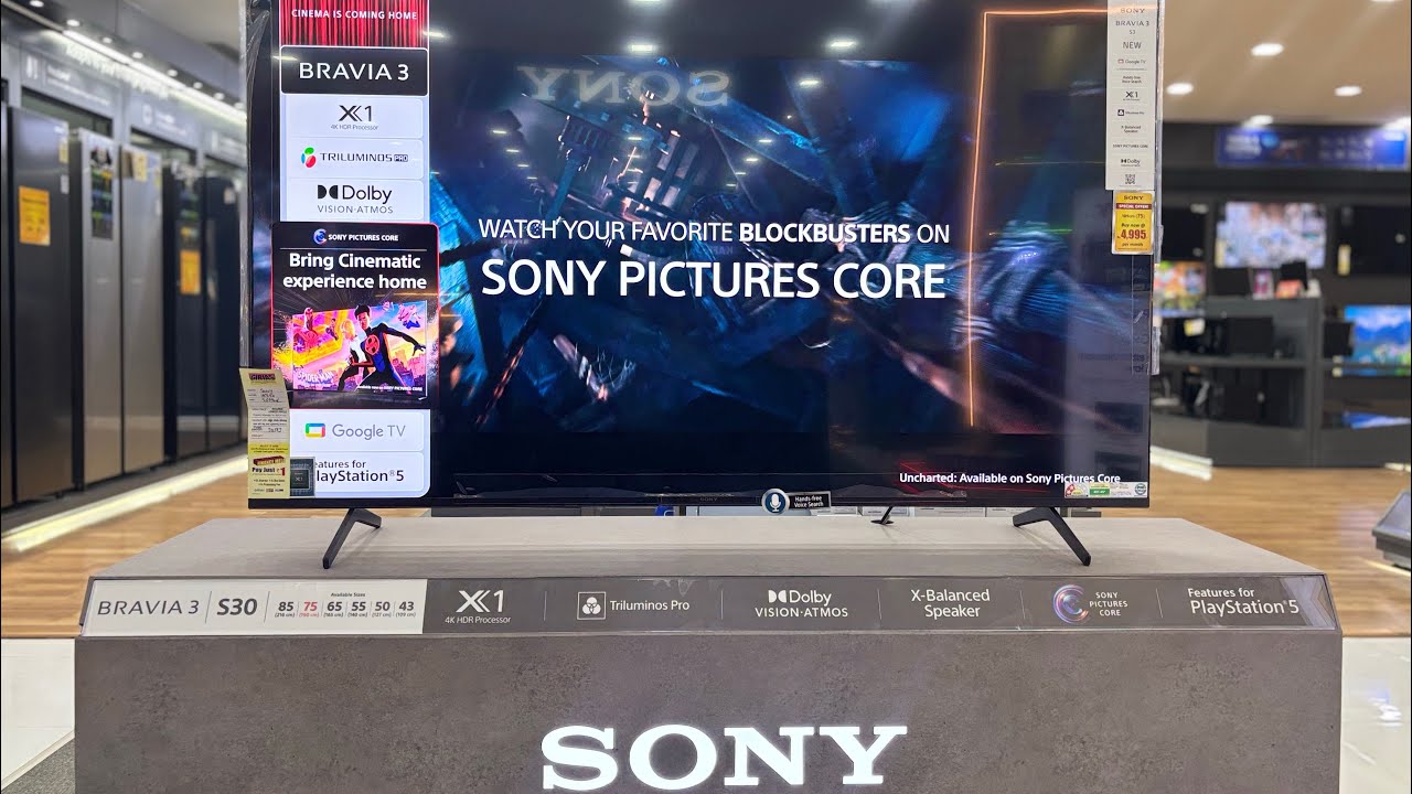 Sony Bravia3 s30 tv 75inch With Dolby Vision screen/ Dolby Atmos sound