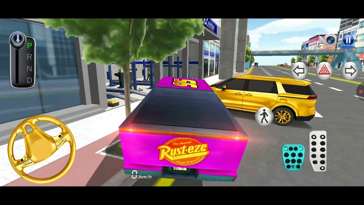 A car is a full runing and ambulance 